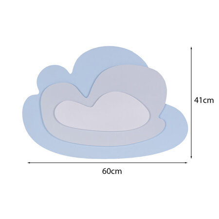 KiddyMoon wall decor kids room nursery wood mdf multiple shapes 3D, Cloud:  Blue/ Grey