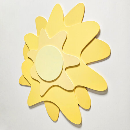 KiddyMoon wall decor kids room nursery wood mdf multiple shapes 3D, Sun:  Yellow