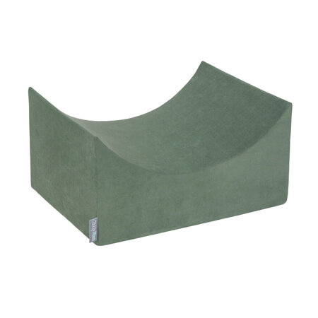 PPZV-222 KiddyMoon Foam playground sand beige VELVET Ramp/Halfshaft, forest green, Multi-Size