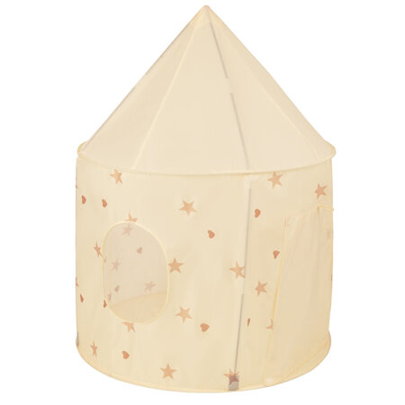 Play Tent For Kids Pavilion Playhouse Children Easy To Assemble Play Tent For Babies and Toddlers Pop up Play For Indoor And Outdoor, Light Beige