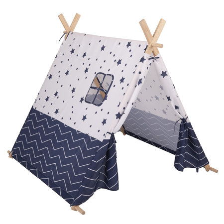 Play Tent for Kids with Balls Carrying Case Teepee, Dark Blue-Stars