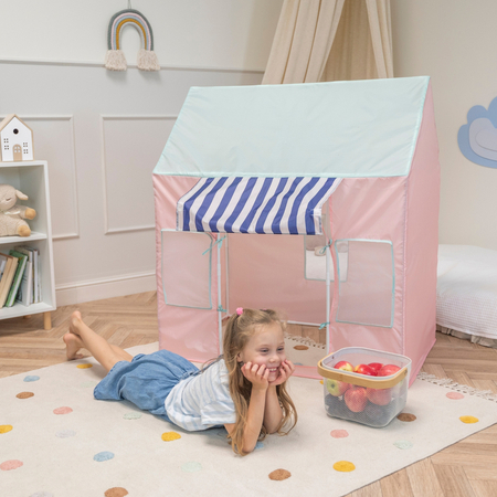 Playhouse Play Tent Foldable for Children Durable Breathable for Kids Material Portable Easy to Assemble For Indoor and Outdoor Compact Design for Creative Imaginative, Pink