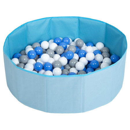 children colourfull foldable ballpit plastic balls, Blue: Grey/ White/ Blue