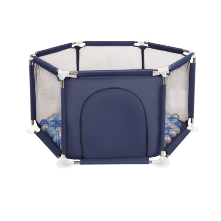 hexagon 6 side play pen with plastic balls , Blue: Babyblue/ Blue/ Pearl