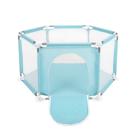 hexagon 6 side play pen with plastic balls , Mint: Pearl/ Grey/ Transparent/ Babyblue/ Mint