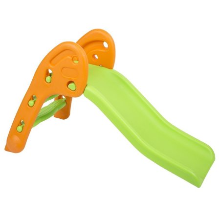 safe colourful kids plastic slide, Green-Orange-Green