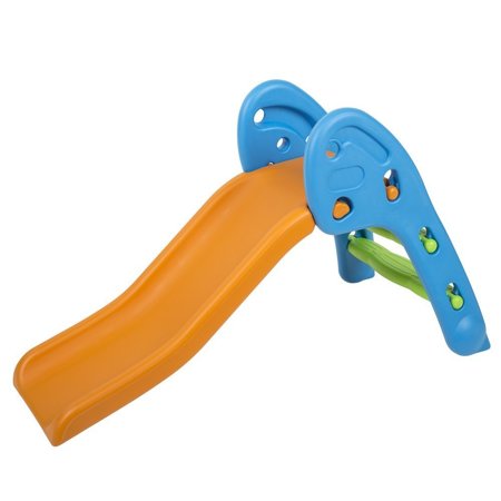 safe colourful kids plastic slide, Orange-Blue-Green