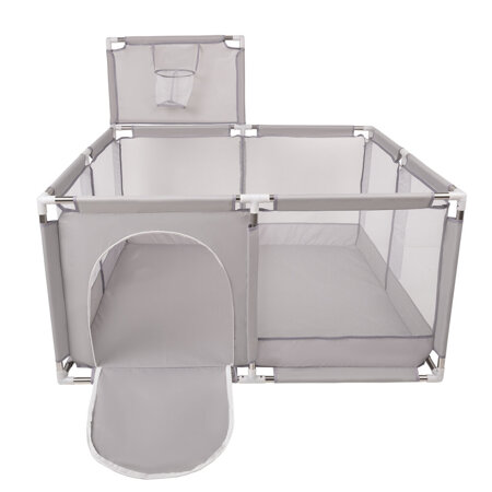 square play pen filled with plastic balls basketball, Grey: Grey/ White/ Transparent/ Babyblue