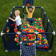 Baby Playpen Big Size Playground with Plastic Balls for Kids, Dark Blue: Babyblue/ Blue/ Pearl