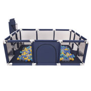 Baby Playpen Big Size Playground with Plastic Balls for Kids, Dark Blue: Turquoise/ Blue/ Yellow/ Transparent