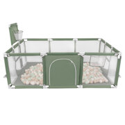 Baby Playpen Big Size Playground with Plastic Balls for Kids, Green: Pastel Beige/ White/ Mint