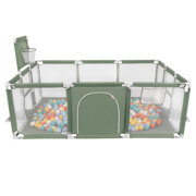 Baby Playpen Big Size Playground with Plastic Balls for Kids, Green: White/ Yellow/ Orange/ Babyblue/ Turquoise