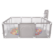 Baby Playpen Big Size Playground with Plastic Balls for Kids, Grey: Yellow/ Green/ Blue/ Red/ Orange