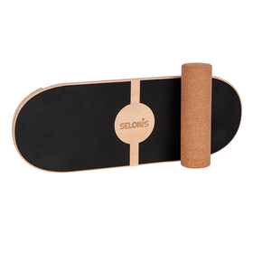 Balance Board For Adults And Kids Wooden Roller Board Gymnastics Training And Coordination Exercises Fitness Yoga Stability Sport Physiotherapy Workout - Available with mat and without mat, Natural