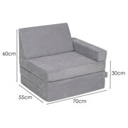 KiddyMoon Armchair Kids Foldable Children Multifunctional Foam Mattress Sofa Bed Folding Toddler Couch Chair for Playroom Bedroom Living Room, , 70x55x30 cm