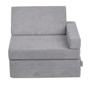 KiddyMoon Armchair Kids Foldable Children Multifunctional Foam Mattress Sofa Bed Folding Toddler Couch Chair for Playroom Bedroom Living Room, Dark Grey