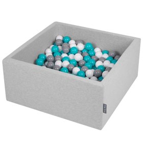 KiddyMoon Baby Foam Ball Pit Without Balls Square, Light Grey