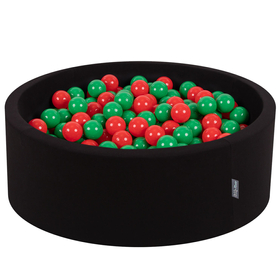 KiddyMoon Baby Foam Ball Pit with Balls 7cm /  2.75in Certified made in EU, Apple:  Green/ Red