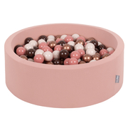 KiddyMoon Baby Foam Ball Pit with Balls 7cm /  2.75in, Cinnamon:  Brown/ Copper/ Pastel Beige/ Solmon