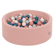 KiddyMoon Baby Foam Ball Pit with Balls 7cm /  2.75in, Cinnamon:  Dark Turquoise/ Pastel Beige/ Green/ Grey/  Salmon