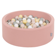 KiddyMoon Baby Foam Ball Pit with Balls 7cm /  2.75in, Cinnamon:  Pastel Beige/ Green-Grey/ Pastel Yellow/ White