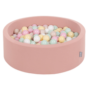 KiddyMoon Baby Foam Ball Pit with Balls 7cm /  2.75in, Cinnamon:  Pastel Beige/ Pastel Yellow/ White/ Mint/ Powder Pink