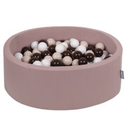 KiddyMoon Baby Foam Ball Pit with Balls 7cm /  2.75in, Heather: Pastel Beige/ Brown/ White