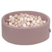 KiddyMoon Baby Foam Ball Pit with Balls 7cm /  2.75in, Heather: Pastel Beige/ White/ Pearl