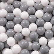 KiddyMoon Baby Foam Ball Pit with Balls 7cm /  2.75in Made in EU, Dark Grey: White/ Grey