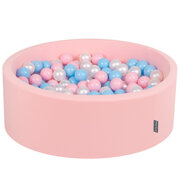 KiddyMoon Baby Foam Ball Pit with Balls 7cm /  2.75in Made in EU, Pink: Baby Blue/ Light Pink/ Pearl