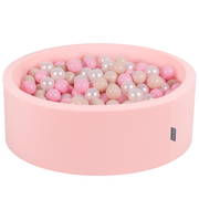 KiddyMoon Baby Foam Ball Pit with Balls 7cm /  2.75in Made in EU, Pink: Pastel Beige/ Light Pink/ Pearl