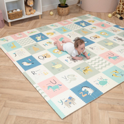 KiddyMoon Baby Play Mat Double-Sided Foam Mat For Kids Crawling Mat For Children Encourages Imagination Colourful Patterns Play Area Foldable Ideal for Indoors and Outdoors, Brown-Sea