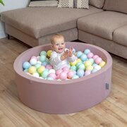 KiddyMoon Foam Playground for Kids with Round Ballpit ( 7cm/ 2.75In) Soft Obstacles Course and Ball Pool, Certified Made In The EU, Heather:  Pastel Blue/ Pastel Yellow/ White/ Mint/ Powder Pink