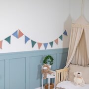 KiddyMoon Garland decoration for kids room , Forest Green/ Desert Pink/ Ice Blue