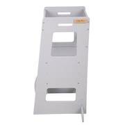 KiddyMoon Kitchen Helper For Kids Step Stool Learning Tower for Children Learning Chair Adjustable Height Level Montessori Furniture, Babies Kitchen Gadgets, ST-003, Grey