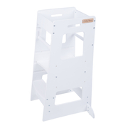 KiddyMoon Kitchen Helper For Kids Step Stool Learning Tower for Children Learning Chair Adjustable Height Level Montessori Furniture, Babies Kitchen Gadgets, ST-003, White, 91,5x39,3x49,4