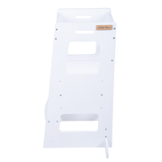 KiddyMoon Kitchen Helper For Kids Step Stool Learning Tower for Children Learning Chair Adjustable Height Level Montessori Furniture, Babies Kitchen Gadgets, ST-003, White, 91,5x39,3x49,4