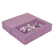 KiddyMoon Modular Foam Sofa for Children's with Balls Lightweight Sofa For Kids Room Comfortable Space-Saving with Storage Room Fabric Safe and Fun for Kids, purple: pearl/gray/pink, Sofa + 100 Balls