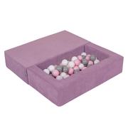 KiddyMoon Modular Foam Sofa for Children's with Balls Lightweight Sofa For Kids Room Comfortable Space-Saving with Storage Room Fabric Safe and Fun for Kids, purple: white/gray/powder pink, Sofa + 100 Balls