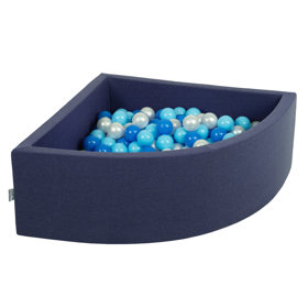 KiddyMoon Soft Ball Pit Quarter Angular 7cm /  2.75In for Kids, Foam Ball Pool Baby Playballs, Made In The EU, Dark Blue: Babyblue/ Blue/ Peal