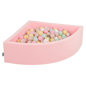 KiddyMoon Soft Ball Pit Quarter Angular 7cm /  2.75In for Kids, Foam Ball Pool Baby Playballs, Made In The EU, Pink: Pastel Beige/ Pastel Yellow/ White/ Mint/ Light Pink