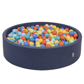 KiddyMoon Soft Ball Pit Round  7Cm /  2.75In For Kids, Foam Ball Pool Baby Playballs Children, Certified  Made In The EU, Dark Blue: Lgreen/ Orange/ Turquoise/ Blue/ Babyblue/ Yellow