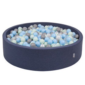 KiddyMoon Soft Ball Pit Round  7Cm /  2.75In For Kids, Foam Ball Pool Baby Playballs Children, Certified  Made In The EU, Dark Blue: Pearl/ Grey/ Transparent/ Babyblue/ Mint