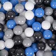 KiddyMoon Soft Ball Pit Round 7cm /  2.75In for Kids, Foam Velvet Ball Pool Baby Playballs, Blueberry Blue: Grey/ White/ Blue/ Black