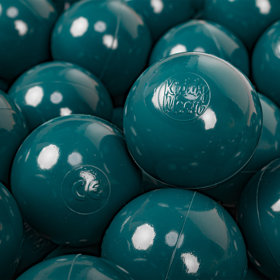 KiddyMoon Soft Plastic Play Balls 7cm/ 2.75in Mono-colour certified Made in EU, Dark Turquoise