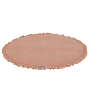 KiddyMoon Wooden Baby Gym for Newborns with Play Mat BT-001, Natural With Desert Pink Play Mat