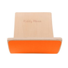 KiddyMoon Wooden Balance Board for Children Wooden Swing Board Montessori Toy for Kids Balancing Board for Babies 80x30cm, Natural/ Orange Felt