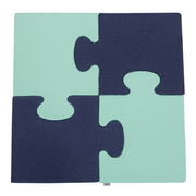 KiddyMoon soft foam puzzle set for children 4pcs, Dark Blue/Mint