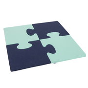 KiddyMoon soft foam puzzle set for children 4pcs, Dark Blue/Mint