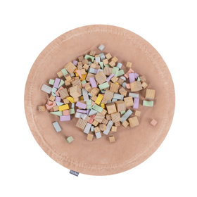 KiddyMoon velvet play mat and bag 2in1 for kids, Desert Pink: Pastel Beige/ Pastel Yellow/ White/ Mint/ Powder Pink